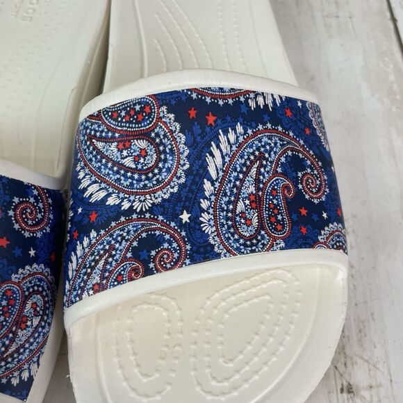 Crocs Vera Bradley Colab Women’s 9 Sloane Slides  Blue Marine Paisley - Picture 5 of 8